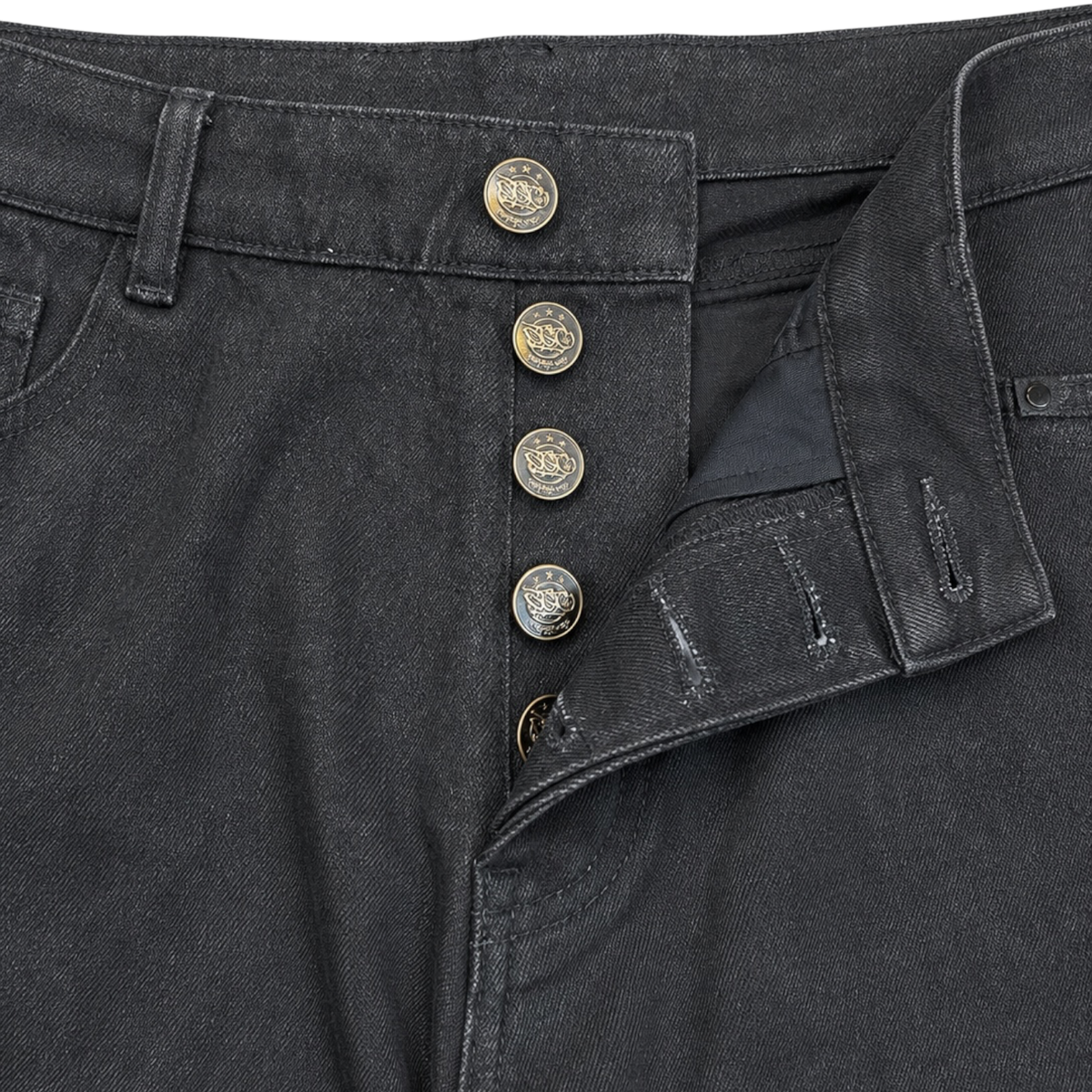 DEEP HIDDEN POCKET BLACK DENIM (16cm x 35cm)