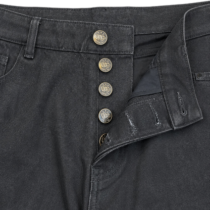 DEEP HIDDEN POCKET BLACK DENIM (16cm x 35cm)