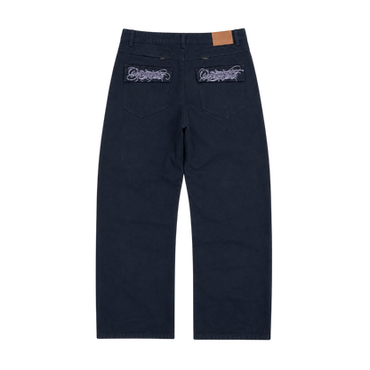 DEEP HIDDEN POCKET BLACK DENIM (16cm x 35cm)